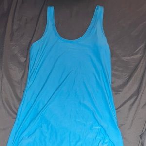bright blue full length tank top